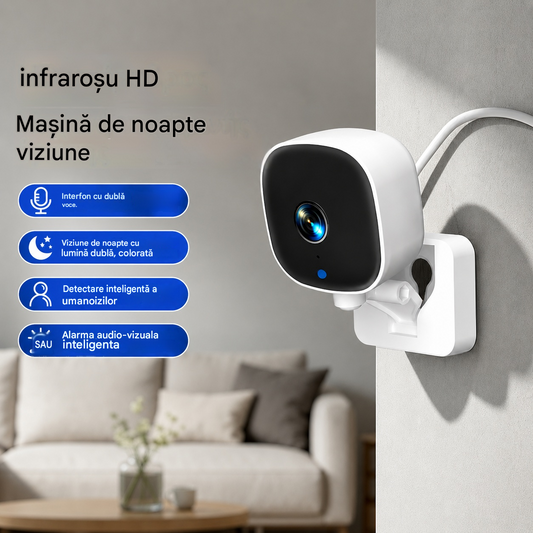 Cameră de înaltă definiție cu interfon bidirecțional cu vedere nocturnă în infraroșu, monitorizare inteligentă a casei WiFi wireless de la distanță