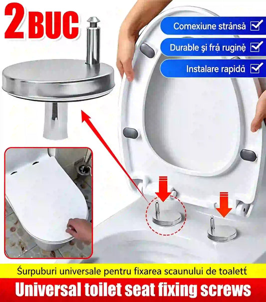 🚽【2 perechi, în total 4 bucăți】Accesorii universale pentru baie ----💦✨Cleme cu șurub pentru fixarea capacului de toaletă.