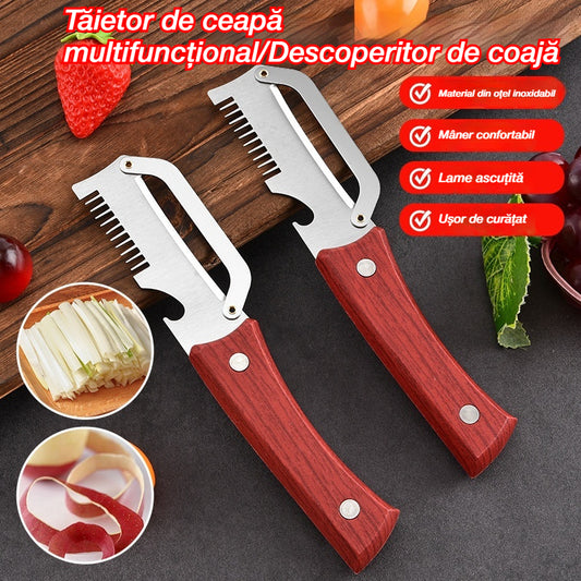 ✅Cumpără 2 și primești 2 gratuit (4 articole)🧅🔪 Curățător de bucătărie multifuncțional 3 în 1: Curățează, taie și deschide sticle!🔥