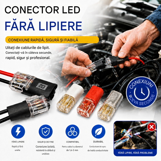 🥳50% reducere! ⏰ 【1000 bucăți în stoc】Conector de cablu fără dezizolare, cu clemă de blocare, închidere sigură și suprafață antiderapantă ⚡️