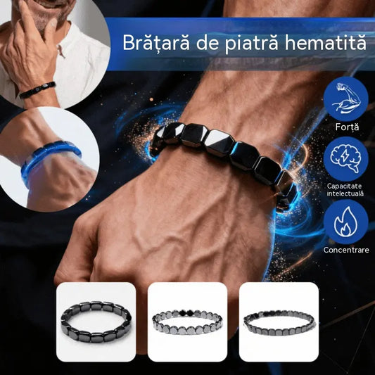 【Cumpără 1, primești 1 gratuit】🔥Brățară energetică cu hematit și onix negru | Recâștigă-ți puterea și încrederea în tine însuți