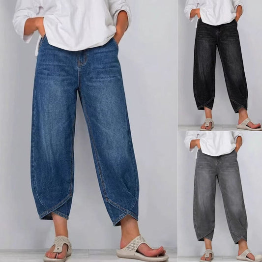 👖【Denim îmbunătățit, moale și respirabil】 blugi largi casual la modă