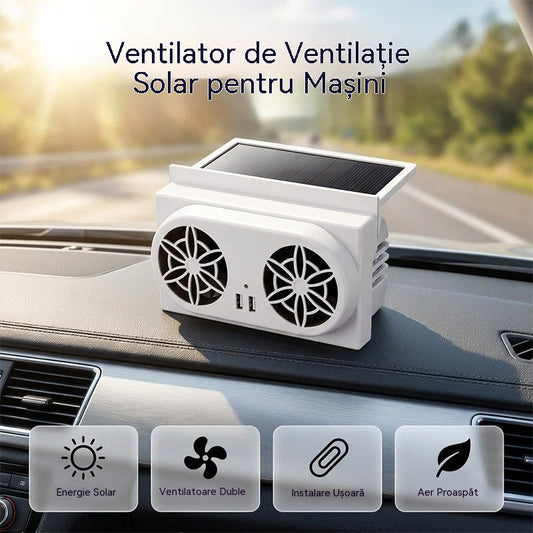 50% REDUCERE🌀Ventilator auto cu energie solară