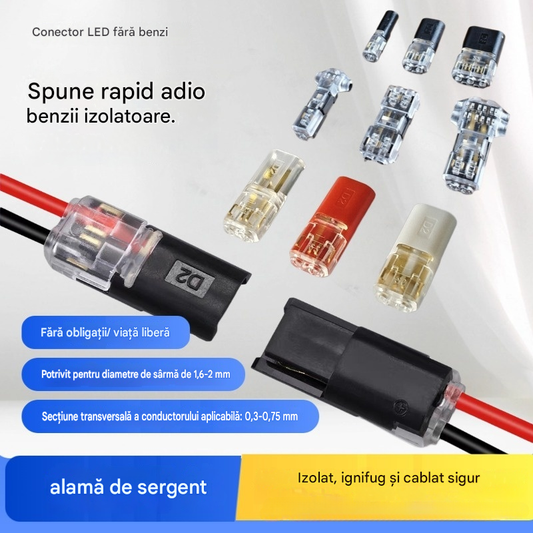 🥳50% reducere! ⏰ 【1000 bucăți în stoc】Conector de cablu fără dezizolare, cu clemă de blocare, închidere sigură și suprafață antiderapantă ⚡️