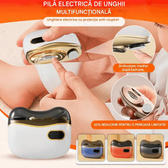 ✂️💅🔥 Pilă de unghii electrică multifuncțională, unghier electric cu protecție anti-ciupire