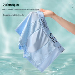 【6 bucată】Boxeri bărbătești din material Air Mesh Ice Silk. Elastic, confortabil și respirabil.