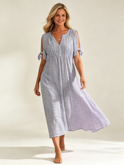 【🏆Cele mai bine vândute produse】👗 Rochie simplă și delicată, de culoare uni