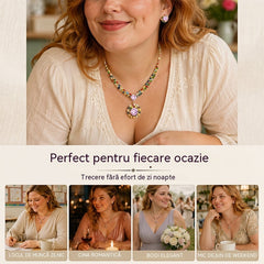 💎 ✨ Set colier și cercei din zirconiu cubic strălucitor: eleganță atemporală, un cadou perfect, ideal pentru nunți, petreceri sau ca accesoriu de lux de zi cu zi.💍