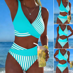 Costum de baie din două piese, cu imprimeu modern și uscare rapidă