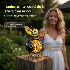🌙🍃Lampă solară suspendată în formă de albină - strălucire caldă de culoarea chihlimbarului, fără pâlpâire, ideală pentru petreceri în grădină, camping sau camere pentru copii 🌞🌜