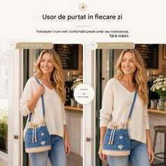 O geantă din denim țesut în stil boho care va completa orice ținută ✨