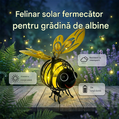 🌙🍃Lampă solară suspendată în formă de albină - strălucire caldă de culoarea chihlimbarului, fără pâlpâire, ideală pentru petreceri în grădină, camping sau camere pentru copii 🌞🌜