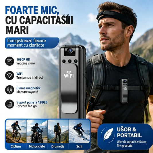 🔥【Surprinde frumusețea vieții oricând, oriunde!】⏳Cameră de înaltă definiție, înregistrator portabil pentru piept, cameră de acțiune profesională.