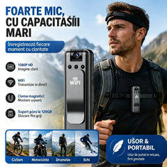 🔥【Surprinde frumusețea vieții oricând, oriunde!】⏳Cameră de înaltă definiție, înregistrator portabil pentru piept, cameră de acțiune profesională.