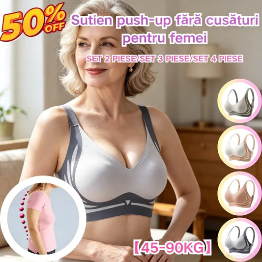 😍【Pachet de 4】Sutien pentru femei fără sârmă, dintr-o bucată❤️【40-85KG】