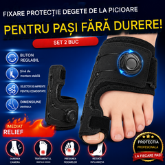 🔥【2 unități】 Corecție profesională a degetelor cu buton reglabil, atelă de fixare și separator pentru degete, ameliorarea durerii, dimensiune universală