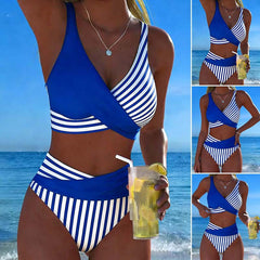Costum de baie din două piese, cu imprimeu modern și uscare rapidă