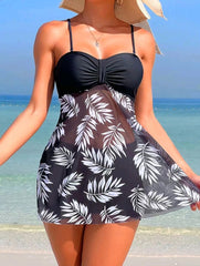 👙Set de costum de baie din două piese cu imprimeu de plasă 2026