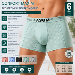 【6 bucată】Boxeri bărbătești din material Air Mesh Ice Silk. Elastic, confortabil și respirabil.