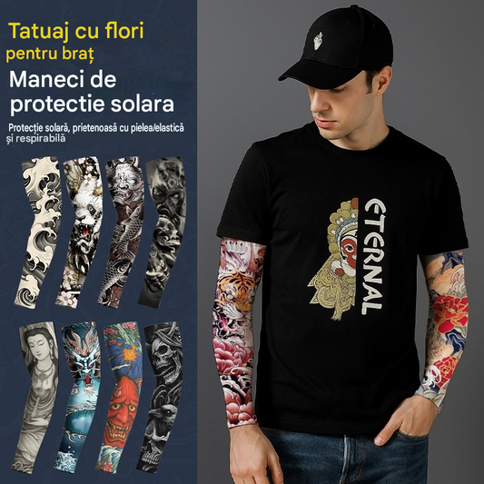 Un set de 10 piese – cele mai bine vândute tatuaje cu mâneci ale verii. Realiste și fără cusături.