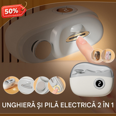 Pilă de unghii electrică multifuncțională, unghier electric cu protecție anti-ciupire