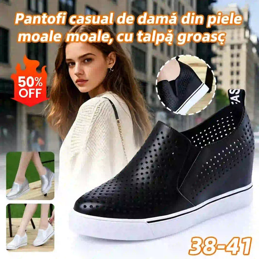🔥【Cost per pereche 164 LEI.】【34-41】🔥Pantofi casual de damă vara 2026 din piele moale cu talpă groasă