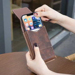 🔥Husă de telefon mobil cu clemă pentru curea – Închidere magnetică, durabilă și cu slot pentru card