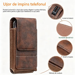 🔥Husă de telefon mobil cu clemă pentru curea – Închidere magnetică, durabilă și cu slot pentru card