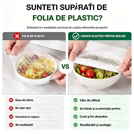 ⏳50% reducere🔥【300 bucăți】134 lei🎉Cu cât cumperi mai mult, cu atât economisești🎁Huse alimentare elastice de unică folosință, potrivite pentru boluri și farfurii