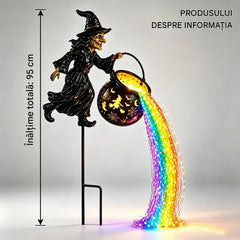 🧙‍♀️🎃 O lampă de grădină în formă de cazan de vrăjitoare cu iluminare LED - o decorațiune impresionantă pentru exterior🔮✨