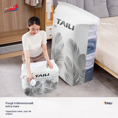 🧳【56*80cm】【Set de 5 piese】💨 Geantă mare, compresibilă, în vid: nu necesită pompă, etanșă și ideală pentru economisirea spațiului în valize și acasă ✈️