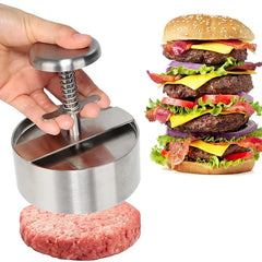 😋【Diametru： 101mm】🍔Presă manuală de carne pentru chiftele de hamburger, din otel inoxidabil 304, usor de curatat si depozitat