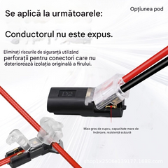 🥳50% reducere! ⏰ 【1000 bucăți în stoc】Conector de cablu fără dezizolare, cu clemă de blocare, închidere sigură și suprafață antiderapantă ⚡️