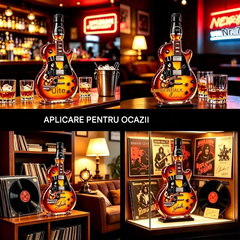 Sticlă de whisky în formă de chitară electrică – Model retro rock n' roll legendar, cadou premium din sticlă pentru bărbați și baruri