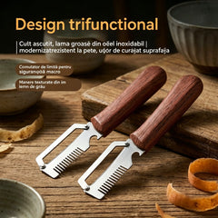 ✅Cumpără 2, primești 2 gratuit (4 cuțite)🧅🔪 Curățător de bucăți multifuncțional 3 în 1: Curățează, toacă și deschide sticle! 🔥