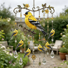 🐦Clopoțel de vânt din cristal cu colibri și model pictat în stil retro