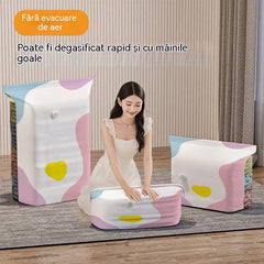 🧳【Set de 5 piese】💨 Pungă mare de depozitare sub vid, compresibilă: nu necesită pompă, este etanșă și ideală pentru a economisi spațiu în valize și acasă ✈️