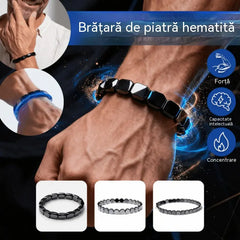 【Cumpără 1, primești 1 gratuit】🔥Brățară energetică cu hematit și onix negru | Recâștigă-ți puterea și încrederea în tine însuți