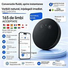Dispozitiv de traducere a limbilor bazat pe inteligență artificială – un traducător vocal bidirecțional în timp real care acceptă mai multe limbi.