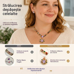 💎 ✨ Set colier și cercei din zirconiu cubic strălucitor: eleganță atemporală, un cadou perfect, ideal pentru nunți, petreceri sau ca accesoriu de lux de zi cu zi.💍