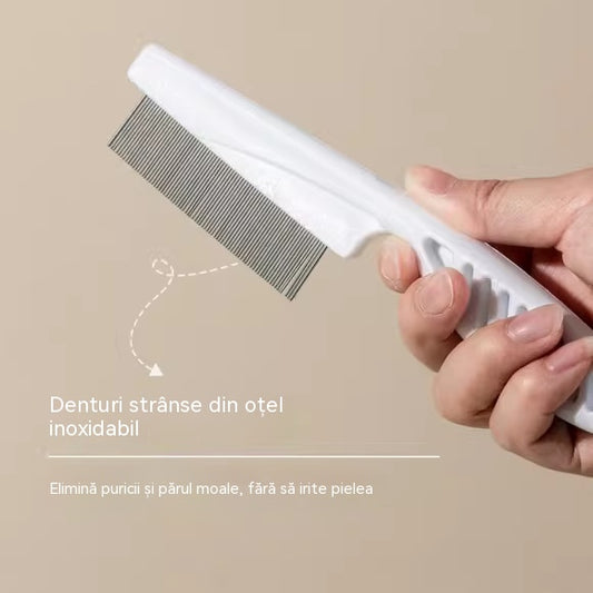 🐾【Cumpărați 1 obțineți 2 gratuit】Perie pentru îndepărtarea puricilor și căpușelor de companie cu pieptene cu dinți fini