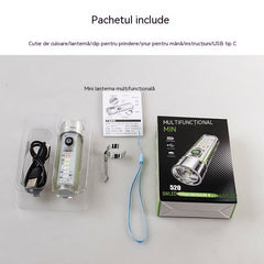 👍👍Lanternă compactă de mare intensitate cu lumină laterală multifuncțională, încărcare rapidă Type-C, portabilitate și durată de viață ultra-lungă a bateriei.