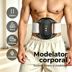 Aparat de Masaj și Ardere a Grăsimii Abdominale – Centură Electrică Ajustabilă pentru Abdomen și Talie, Tonifiere Musculară, Eliminare Burta de Bere