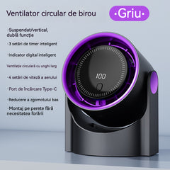 🧊✨ Nou ventilator de birou tip turbină, fără pale (se poate monta și pe perete)