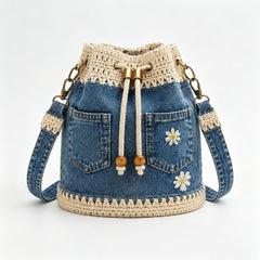 O geantă din denim țesut în stil boho care va completa orice ținută ✨