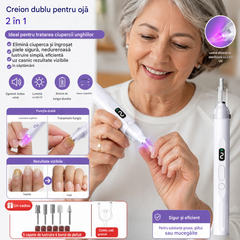 💅Pilă electrică de unghii 2 în 1 cu lampă LED (lampă de uscare + 5 capete de lustruire)