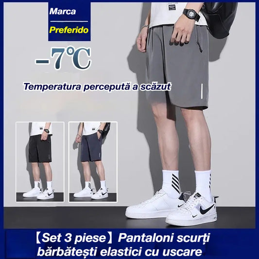 👖😎【Set 3 piese】【M-8XL】Pantaloni scurți bărbătești elastici cu uscare rapidă