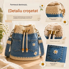 O geantă din denim țesut în stil boho care va completa orice ținută ✨
