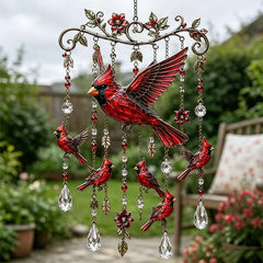 🐦Clopoțel de vânt din cristal cu colibri și model pictat în stil retro