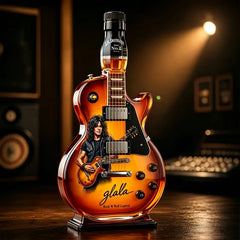 Sticlă de whisky în formă de chitară electrică – Model retro rock n' roll legendar, cadou premium din sticlă pentru bărbați și baruri
